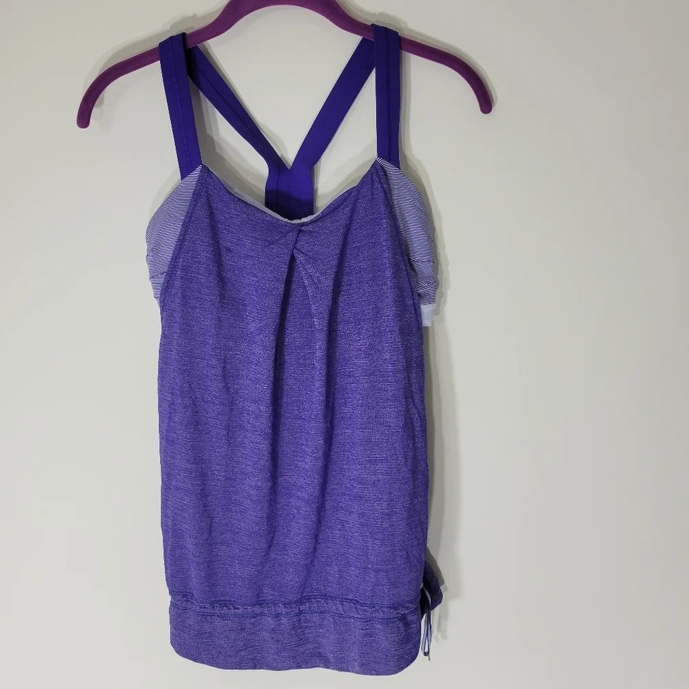 Lululemon rest less tank top with built in sports bra sz 6 - Picture 2 of 10